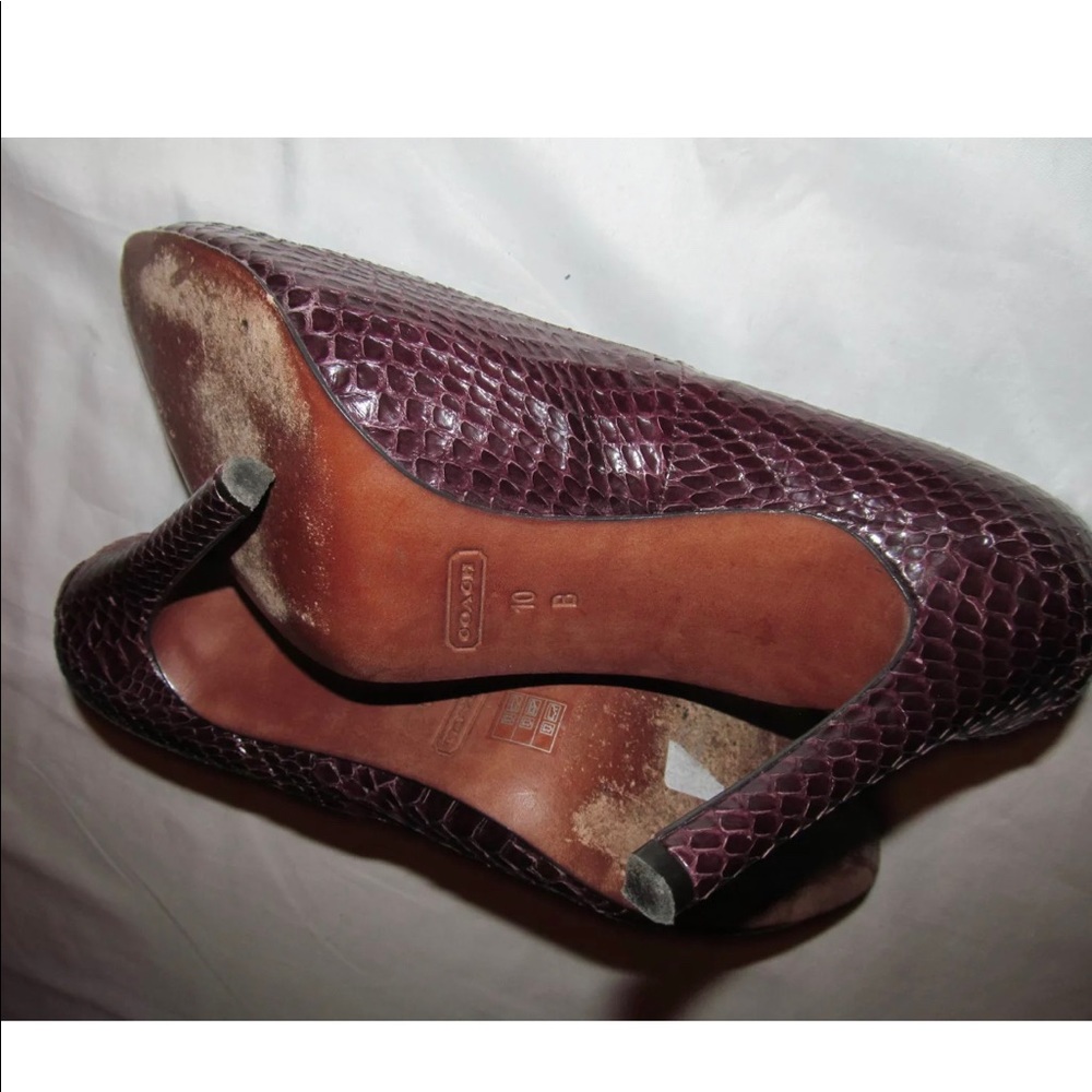 COACH URBAN GARNET snakeskin burgundy pumps shoes - Picture 6 of 6